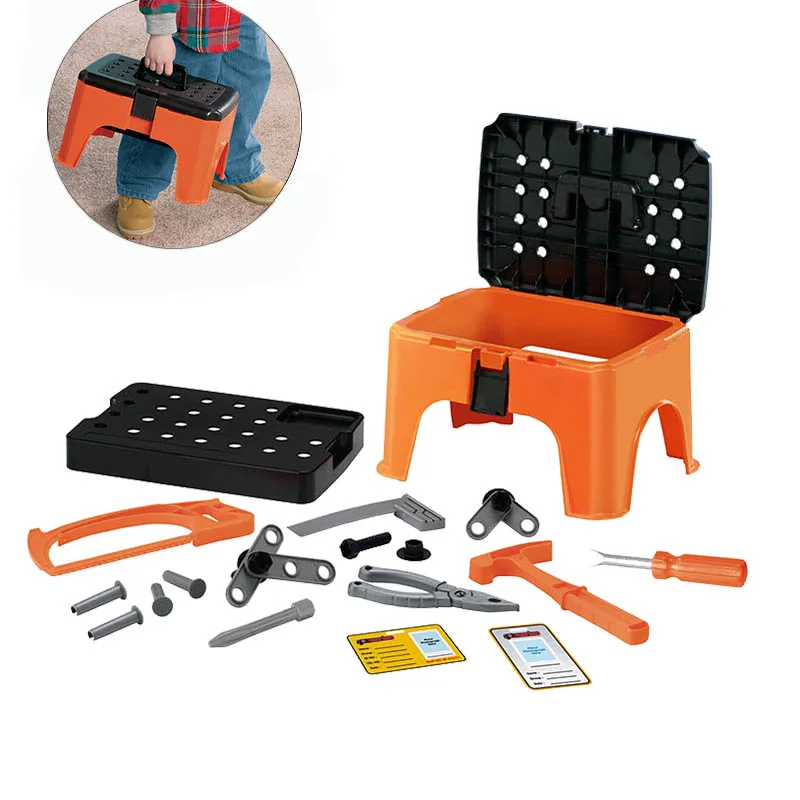 Mini Tool Bench for Kids,Tool Kit for Kids Plastic Tool Box,Learning Workbench Toy