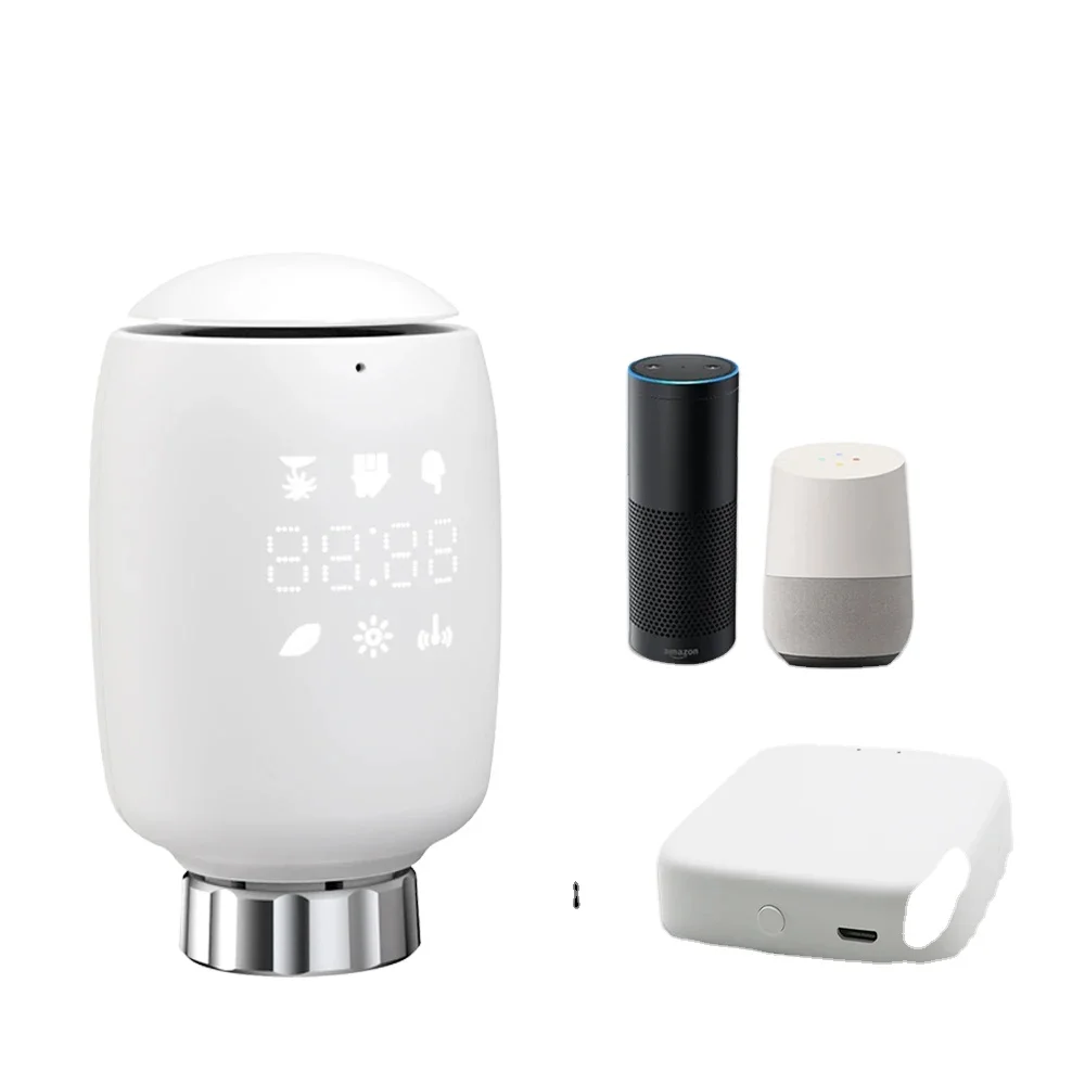 App Remote Control Radiator Actuator Valve Apartment TRV Thermostat Head with Kid Lock