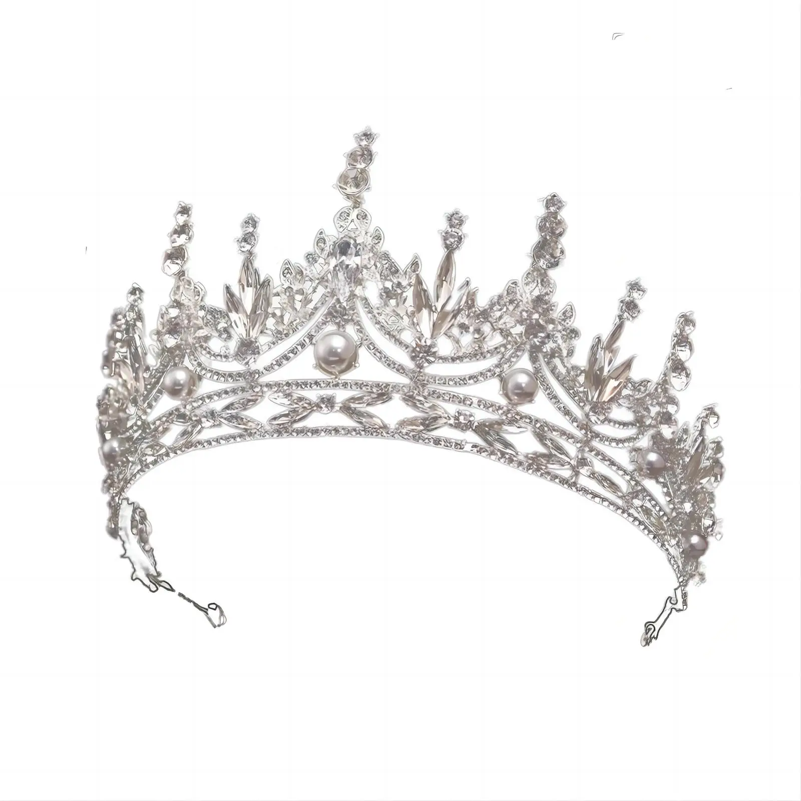 Dropshipping Hot Selling Handmade Wedding Birthday Hair Accessories Diamond String Crystal Bead Bride Baroque Tiaras Crown