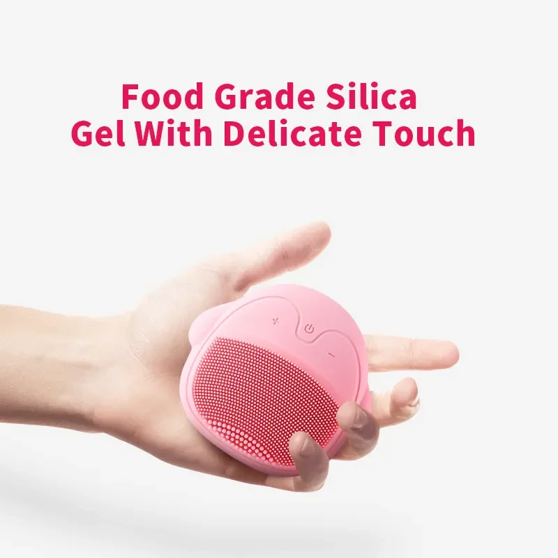 Rechargeable Ultrasonic Silicone Electric Cleansing Brush Mini Skin Washing Massage Brush