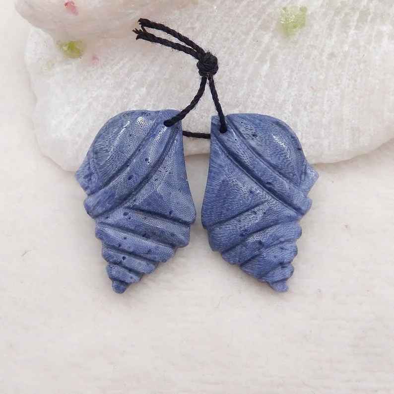 Factory Direct Sale Gemstone Earrings Beads, Matching Natural Blue Coral Beads