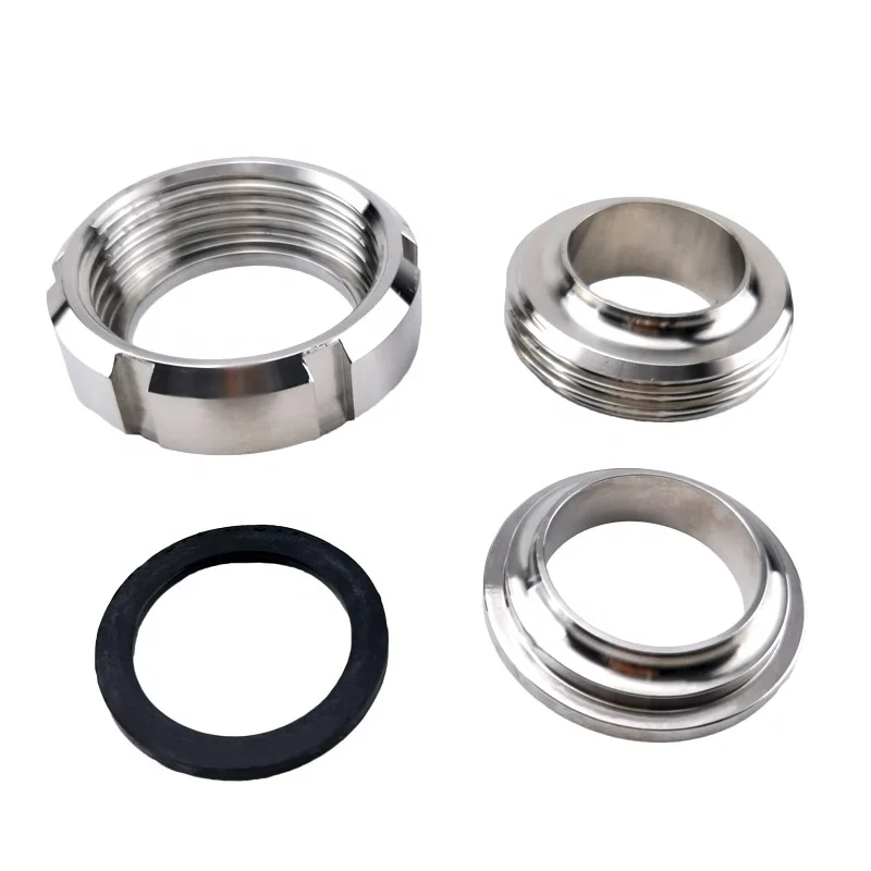 Aohoy food pharmacy grade 304 316l milk sanitary stainless steel sms butt weld type complete union