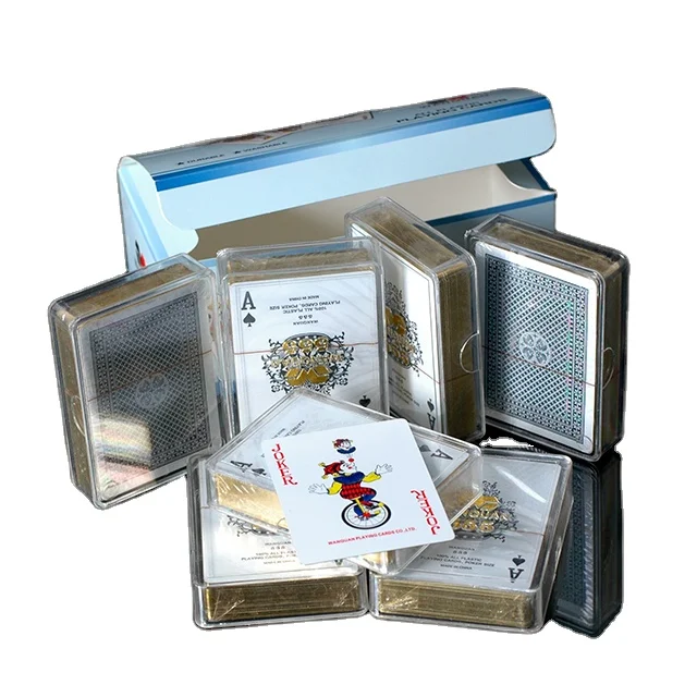 Top Quty Customized 100% NEW Gold Plated Card Poker Set Plastic Playing Cards for Poker Game
