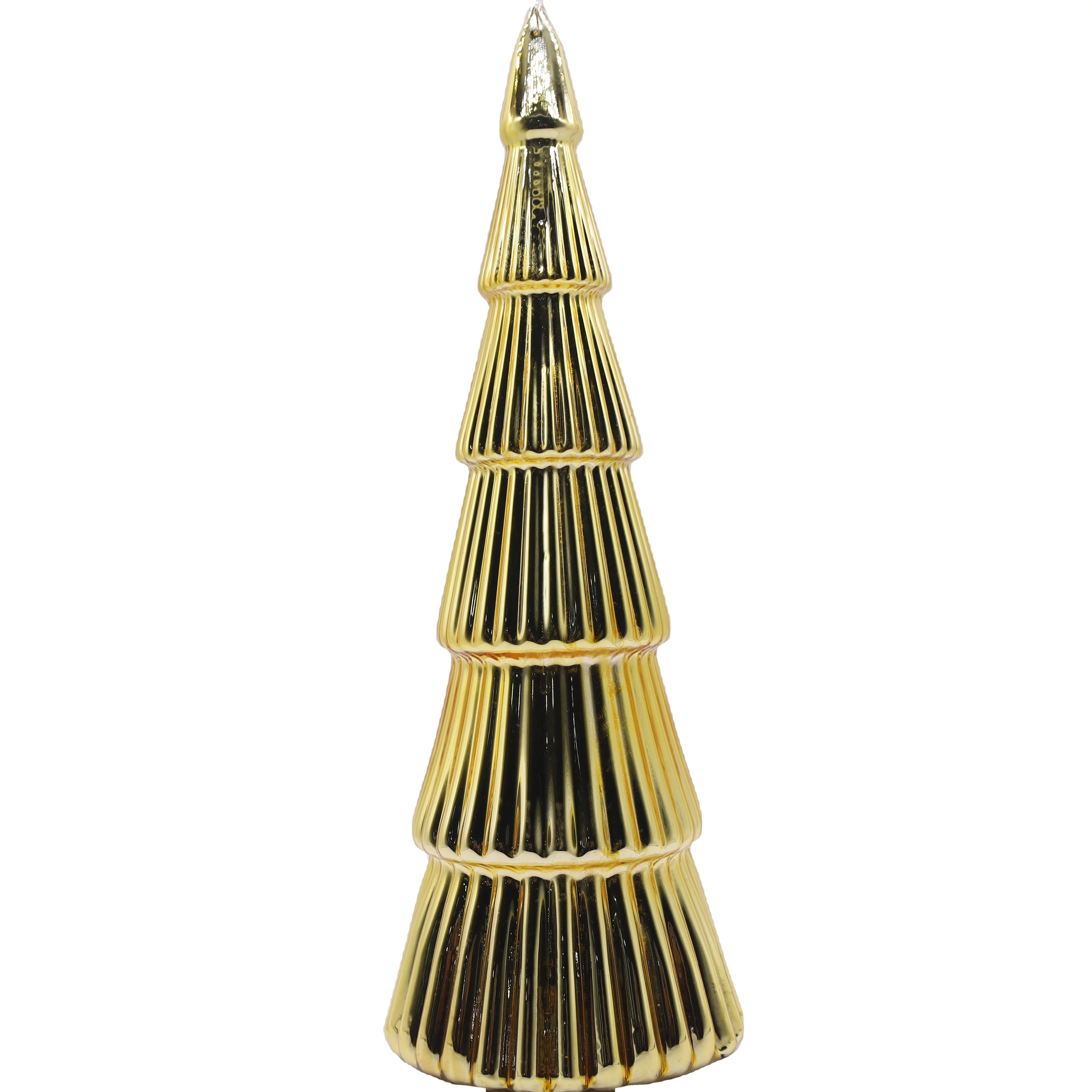 Разнообразный стиль 18 см красный зеленый золотой мигающий светодиодный свет стеклянный наконечник елки рождественская елка