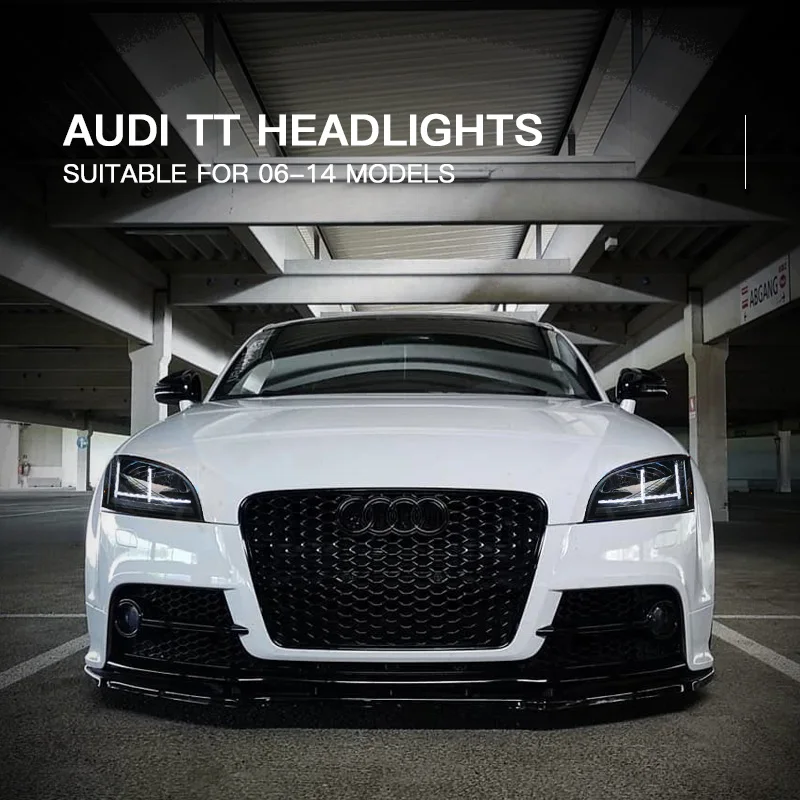 LINK-TO Suitable For Audi TT 2006-2014 Headlight Assembly Modified LED Daytime Running Light Turn Signal Bi-optical Lens Xenon