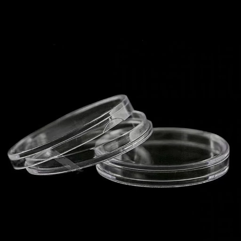 Заводская поставка, низкий минимальный заказ, индивидуальный дизайн, прозрачная круглая акриловая коробка для хранения монет и капсул 39 мм