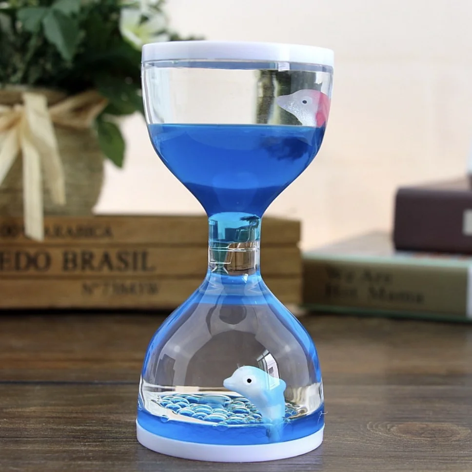 Oil spill hourglass handicraft ornament with animal toy gift