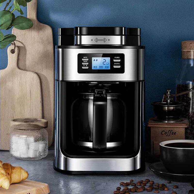 
High quality Automatic Bean Grinding Integrated 1.2L Italian Espresso coffee Maker machine 92 degrees Celsius thermostat control 