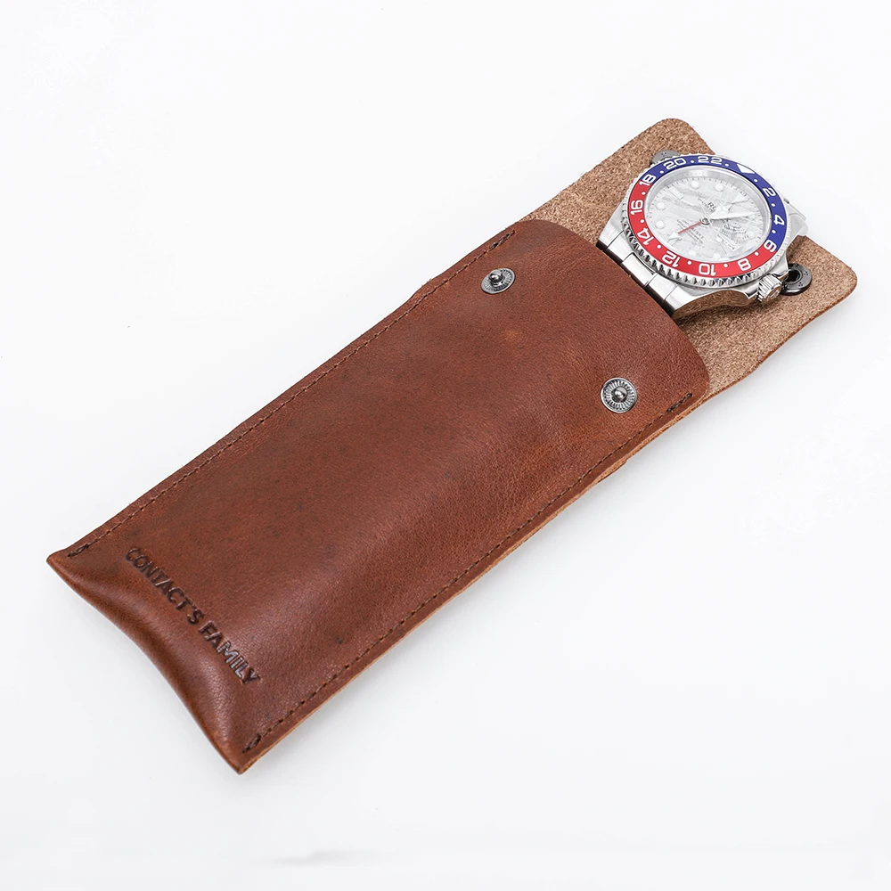 Contacts family Customized logo genuine leather luxury watch case for men watch box sunglasses box