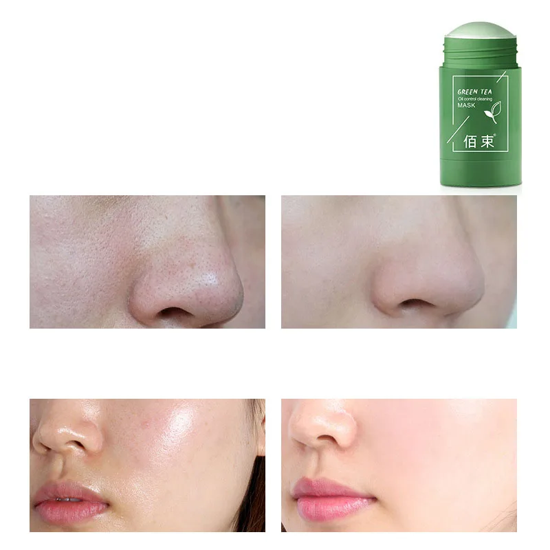 Green tea solid cleaning facial mask moisturizing deep cleaning oil control mud film daubing mud film skin care product