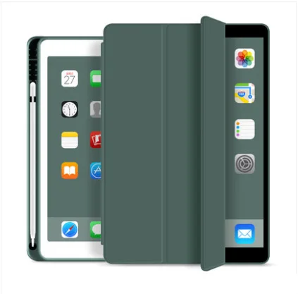 New Dormant wake function tablet case PU Tri-fold soft shell with pen slot ipad case for ipad 5/6/7/8gen/mini 5/air4/pro2/pro