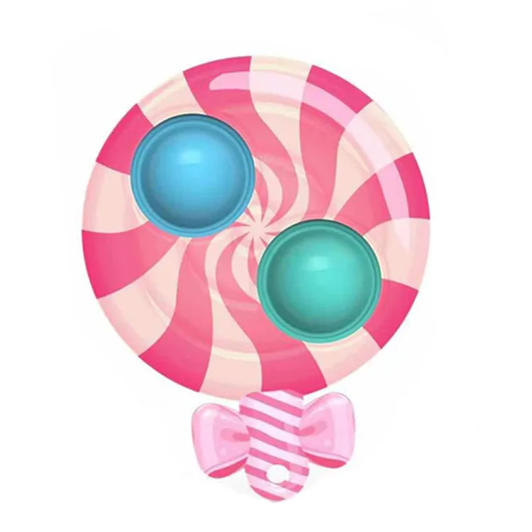 2021 New Design Christmas gift Fidget Buttons Keychain Toy Bubble Push it Silicone Sensory Fidget Toy