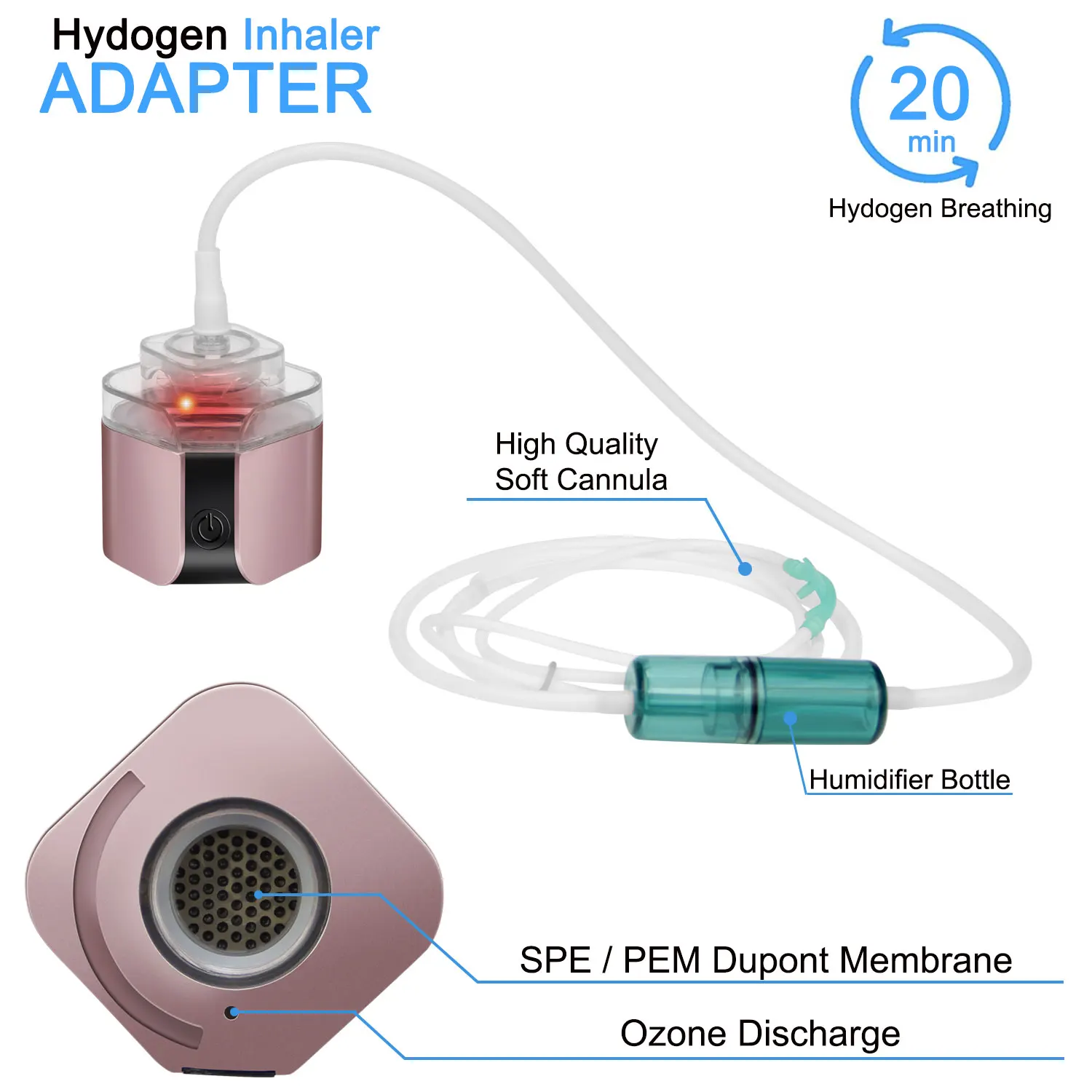 Hydrogen Generator Portable Hydrogen Inhalation Water Bottle