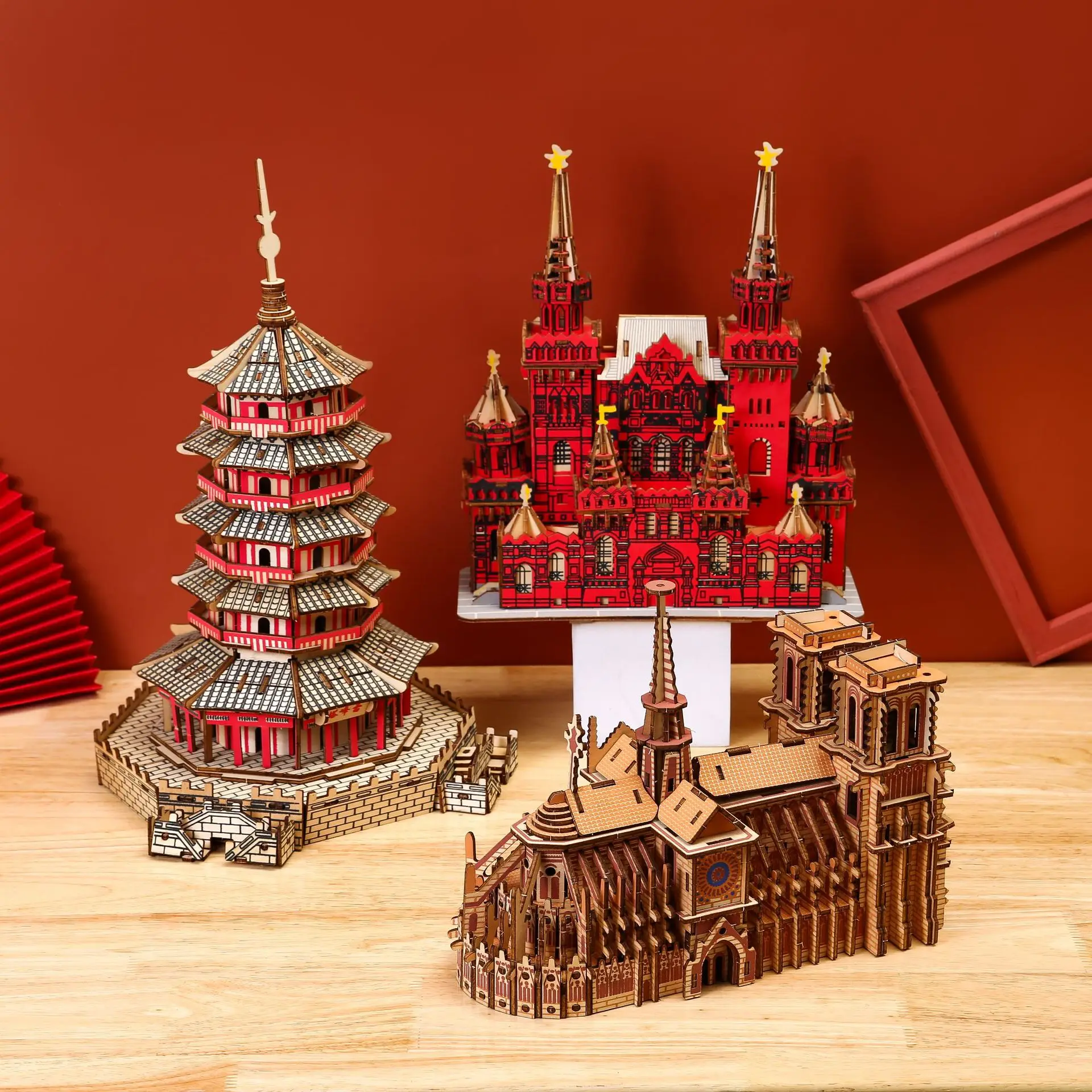 Wholesale UV Printing New Girls 3D Wooden Puzzle Educational Carousel Piano Toys for Kids Aged 5-7 Unisex Box Packed