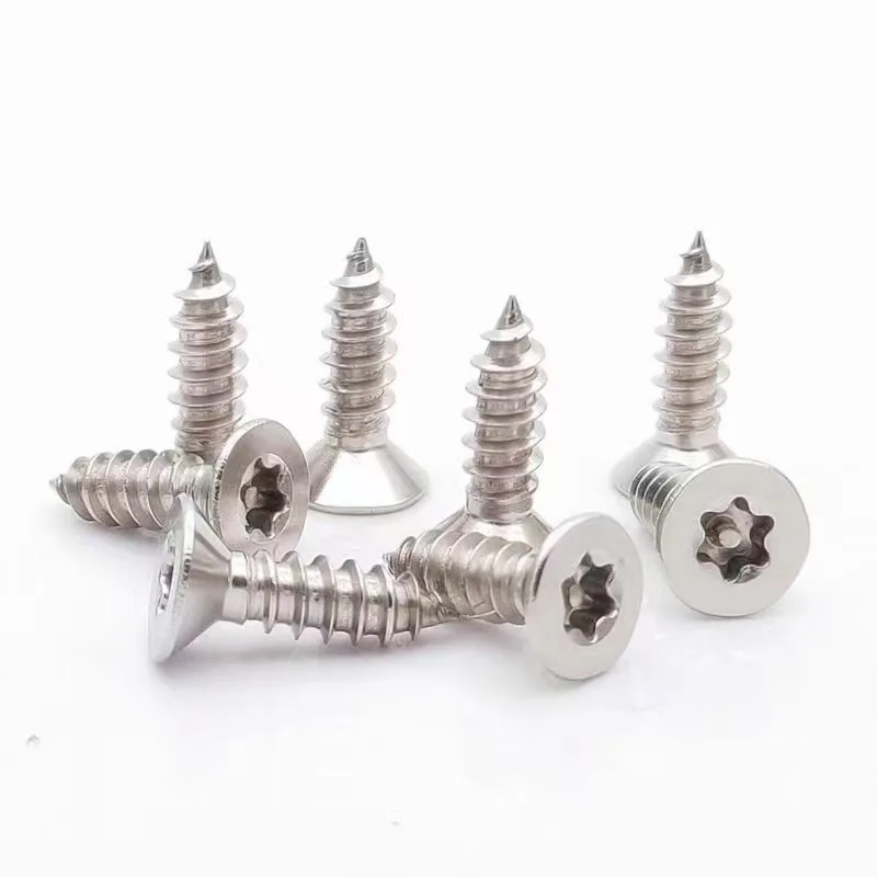 Customized High Quality 304 316 Stainless Steel Torx Drive Pan CSK head Self Tapping Anti-theft Screw for Plastic