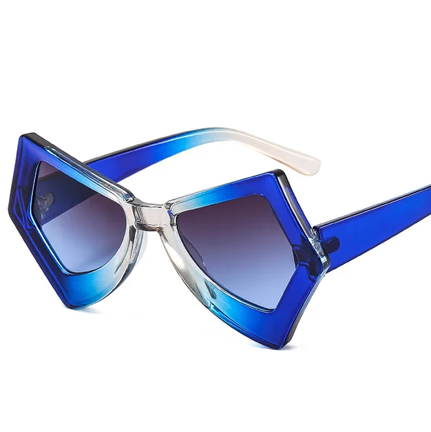2022 Ins Exclusive Sunglasses Colorful Gradient Pc Butterfly Shaped Custom Brand Women Oversized High Quality Custom Sunglasses