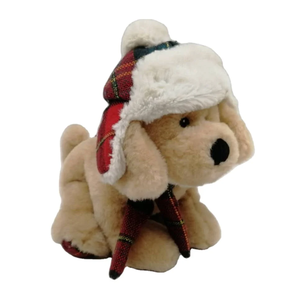 China Factory Wholesale Custom OEM/ODM 8 inch Cute Dog with hat and scarf Fashion hot sale high quality soft plush toy