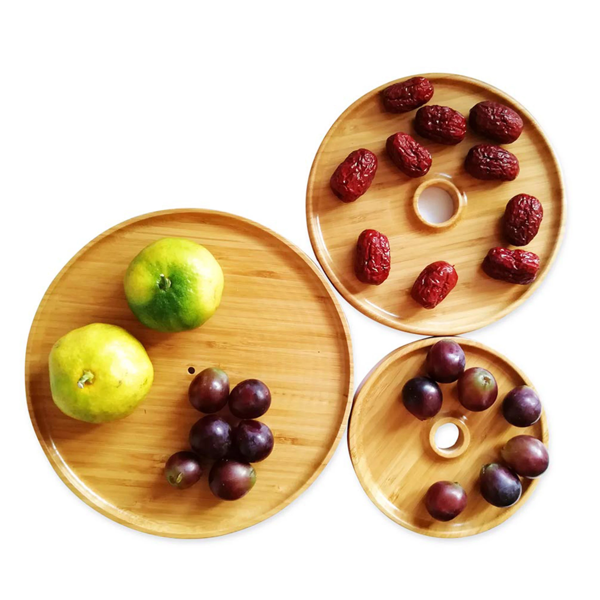 3 Tier Bamboo Cake Stands For Wedding Cakes and Wood Fruit Candy Cake Cookies Dessert Display Tray for Wedding Birthday Party