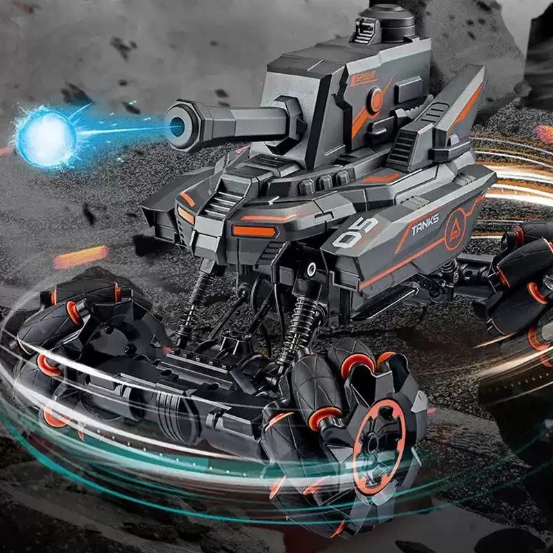 RC Tank Toy Water gun Armored Vehicle 2.4G Electric Watch Remote Control Stunt Water gun GTank Vehicle Toy Tank