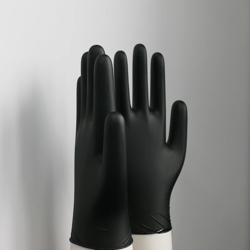 Cheap Black disposable vinyl synthetic nitrile gloves for Pet care