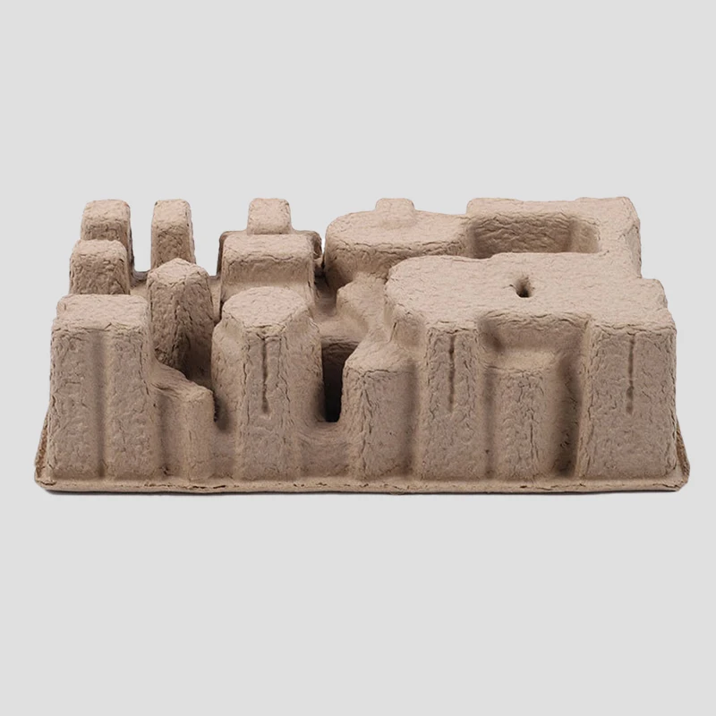 High Quality Electronics packing Molded Pulp paper Tray sugarcane bagasse pulp package