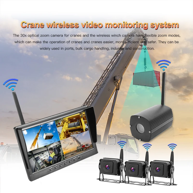 Wireless Focus Control IP68 Waterproof Outdoor  HD Vehicle Zoom Camera For Crane Tower System
