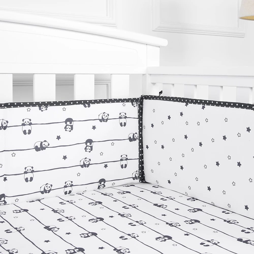 Lesser panda printed microfiber crib sheets baby bed sets linen cot sheet