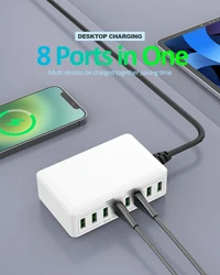 Laudtec KC034 Stations Electric Usb Portable Cell Port Charger Type C Cable Fast Mobile Phone Chargers Charging Station