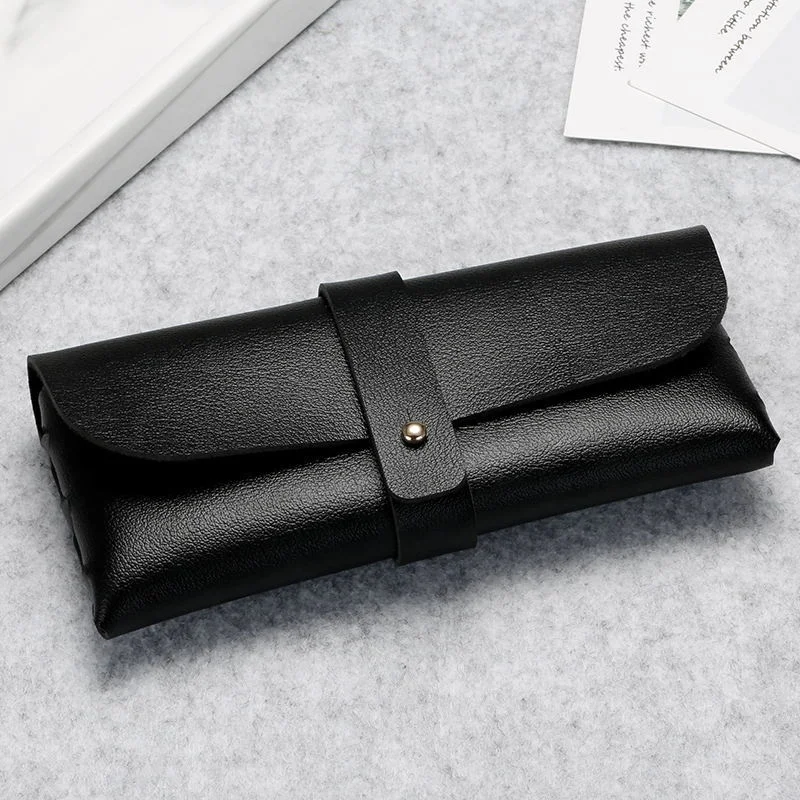 Durable Leather Eye Glasses Sunglasses Shell Hard Case Convenient Lightweight Protector Box Solid Color Pouch Bag Easy To Carry