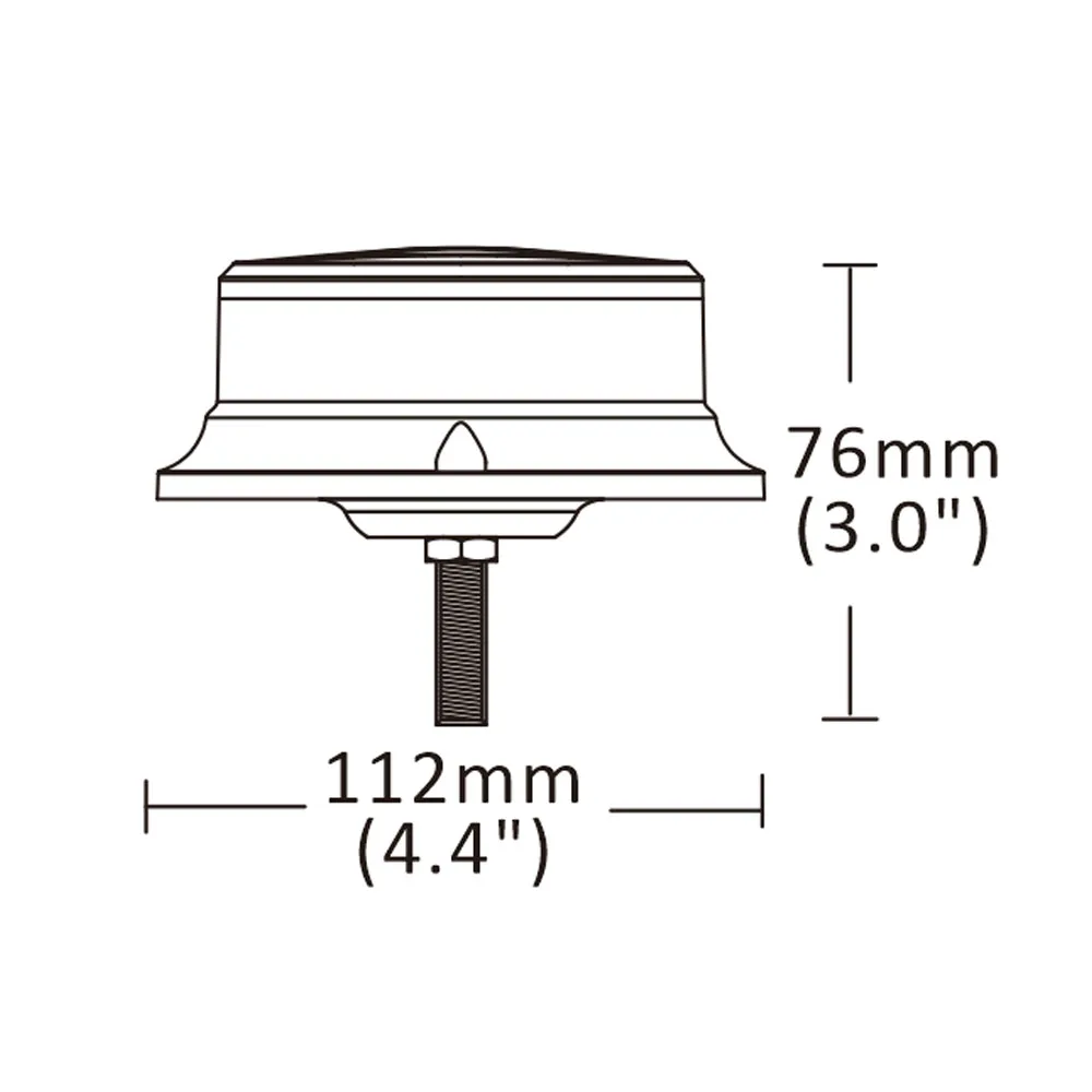 Vehicle LED Warning Beacon Light Amber LED  Single Bolt Mount IP65