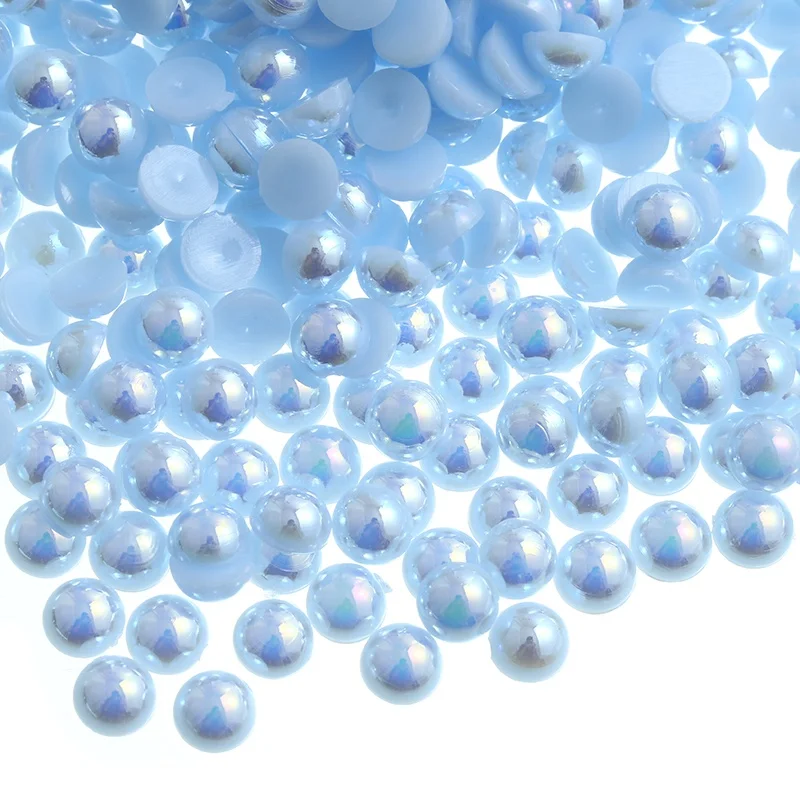 Hot Selling 14400 PCS Loose Flatback Pearls Half Round Mixed Sizes ABS Pearl Beads for Shoes Decorations