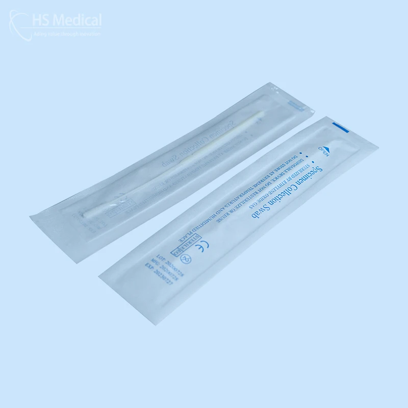 hs medical sterile swab vtm kit with flocked nylon swab stick 500pcs cotton bud nasopharyngeal swab