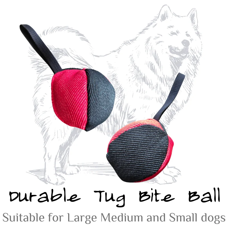 K9 Bite-resistant Nylon Dog Training Ball Toy Pillow Rope Handle Pet Training Tugs