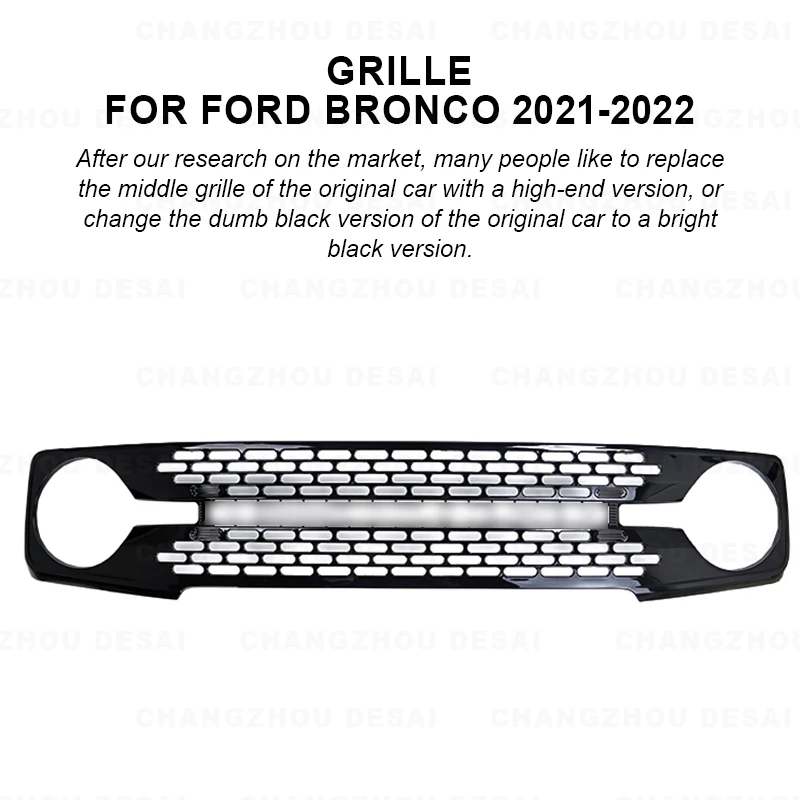 2021 2022 2023 Factory price Car exterior accessories Body Kit Radiator Grille Car Front Grille for Ford Bronco 2/4 Door