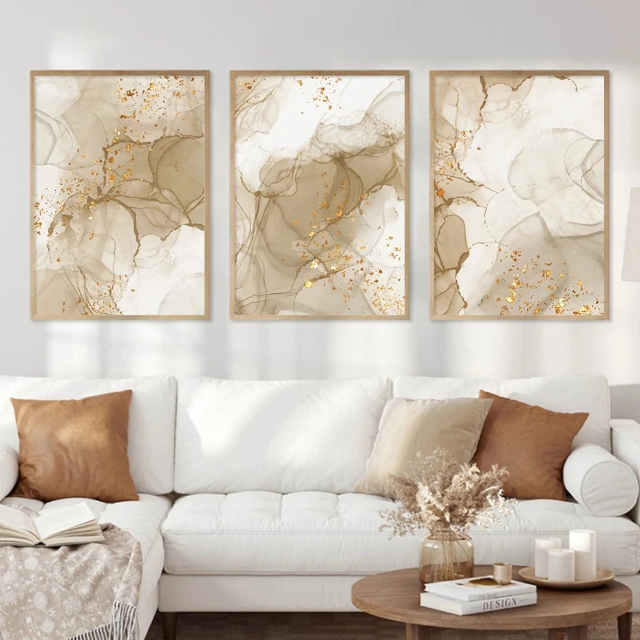 Hotel Light Luxury Wall Art Modern Wall Decor Framed Canvas Prints Glass Painting Pictures for Living Room Decor