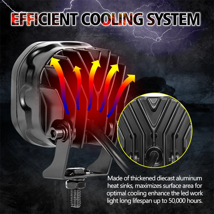 80W Amber Light Pair Spot Beam Aluminum Led Driving Light Pod