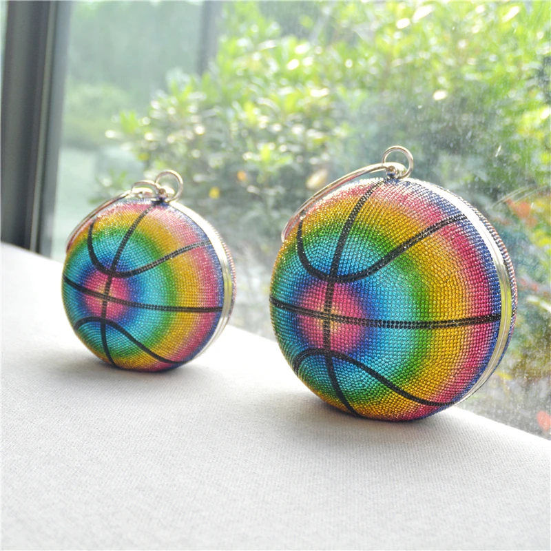 Блестящая теннисная сумка со стразами, сумка в форме баскетбола, кошелек для баскетбола, женские сумки