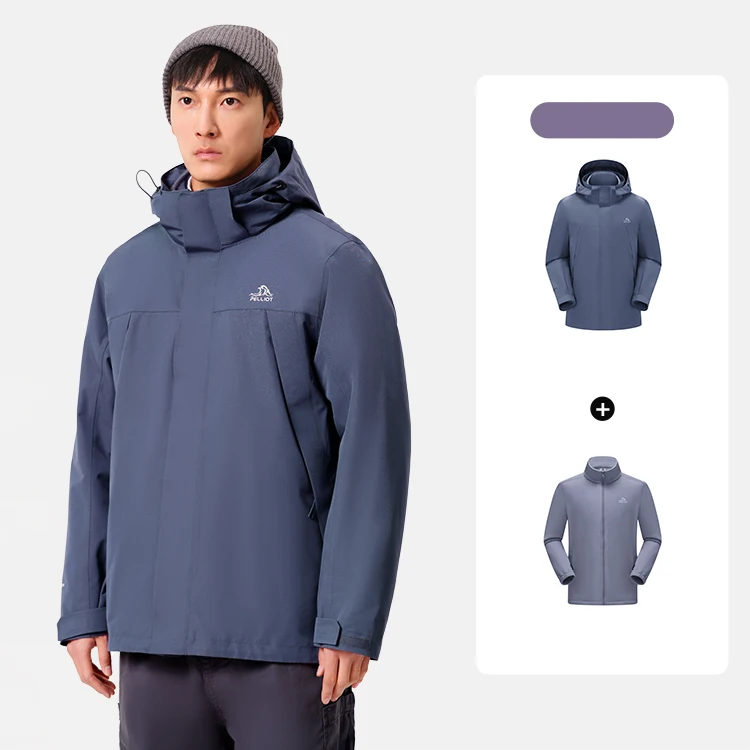 Hard Shell Windbreaker Waterproof 3 in 1 fleece lined Standard Winter outdoor waterproof jacket