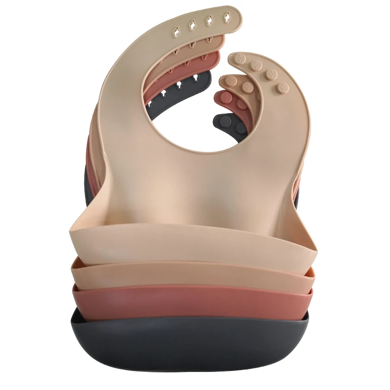 Wholesale silicone baby bibs with big  crumb ctacher