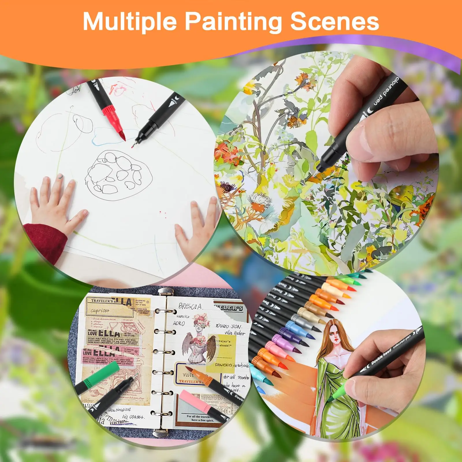 Marcadores Doble Punta Dual Tip Brush Markers 60 120 Colors Drawing Water Art Markers School Supplies Watercolor Marker Pen