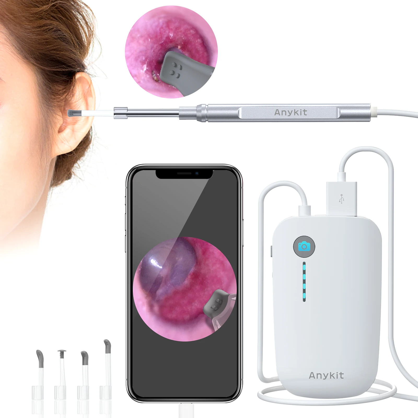  Hot selling 50% discount Ear Wax Removal Tool 3.9mm Otoscope camera Wireless Cleaning