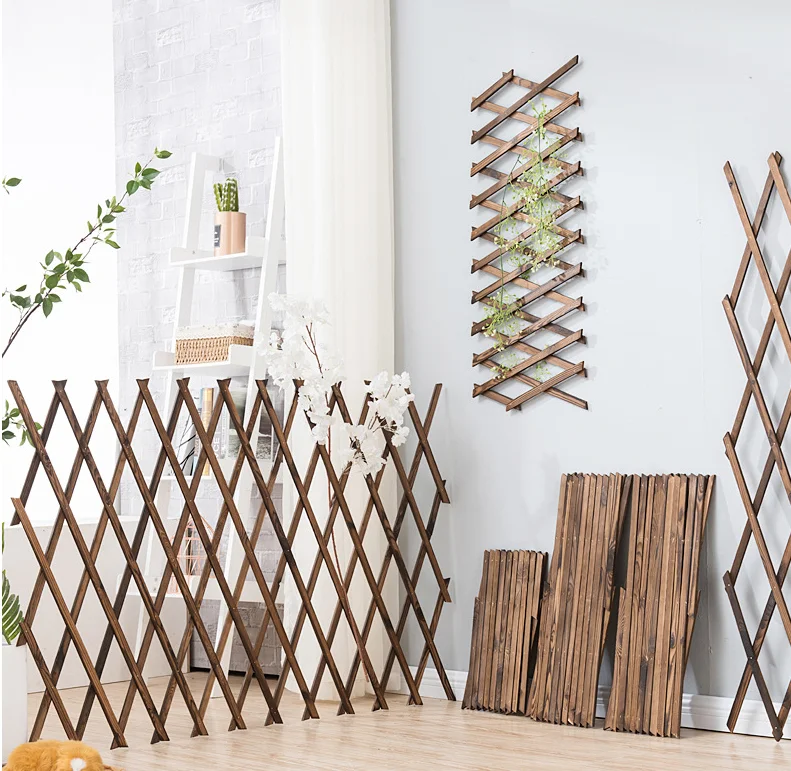 Bamboo wood multi-layer indoor hanging basket multi-fence climbing rattan frame flower vine shelf