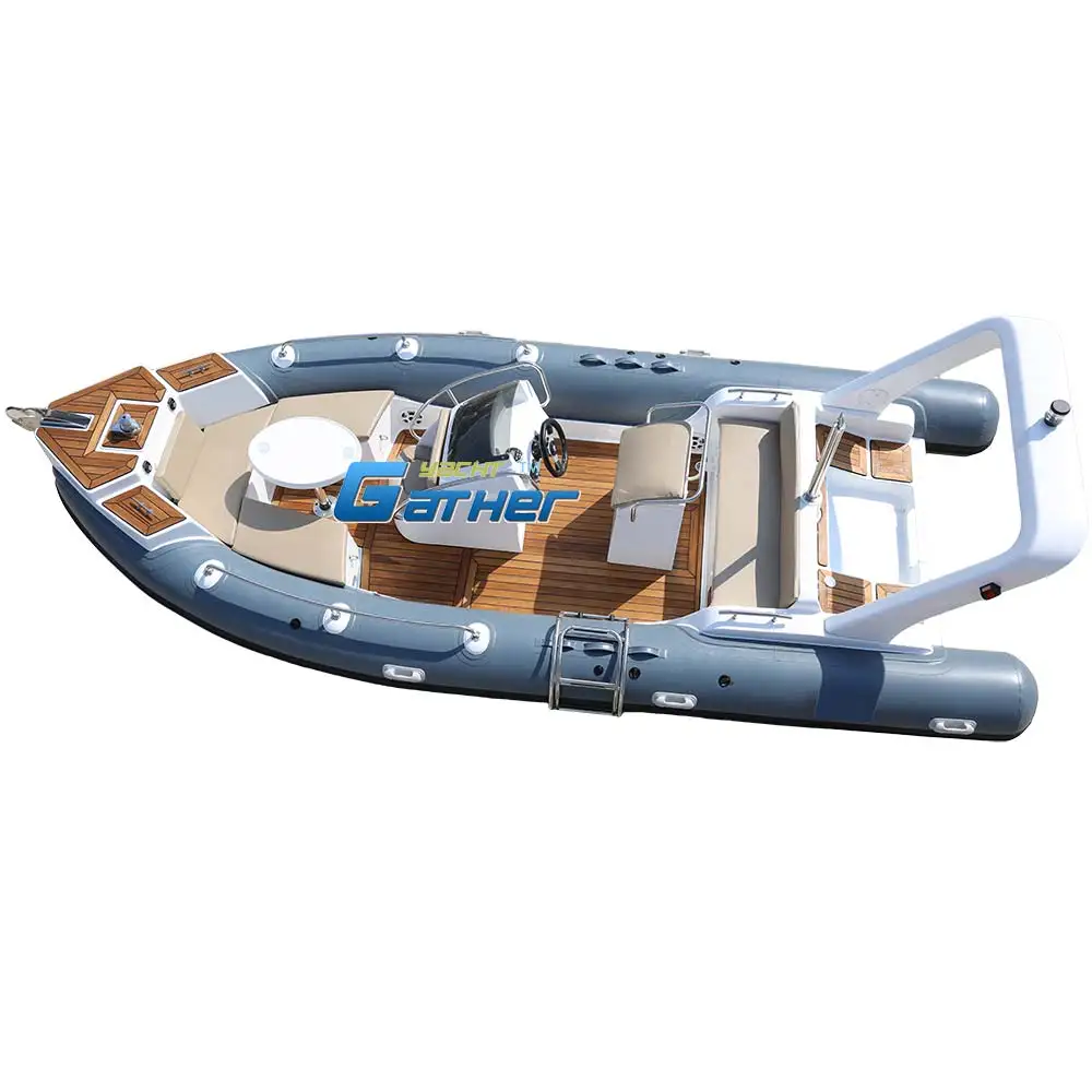 Europe Luxury 20ft RIB 600 Orca Hypalon fiberglass Rigid Hull Inflatable RIB Boats for sale