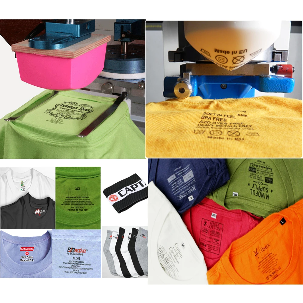 T-shirt logo 1 color pad printer Neck label printing machine