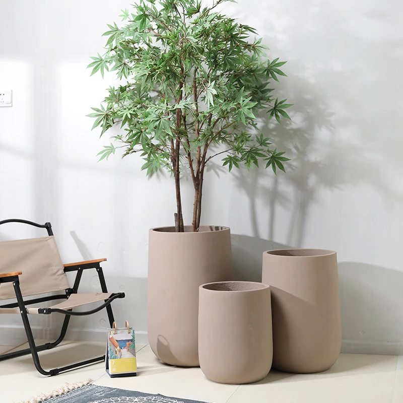 Minimalistic custom color garden decoration terracotta cement planters concrete flower pot molds indoor plant planters