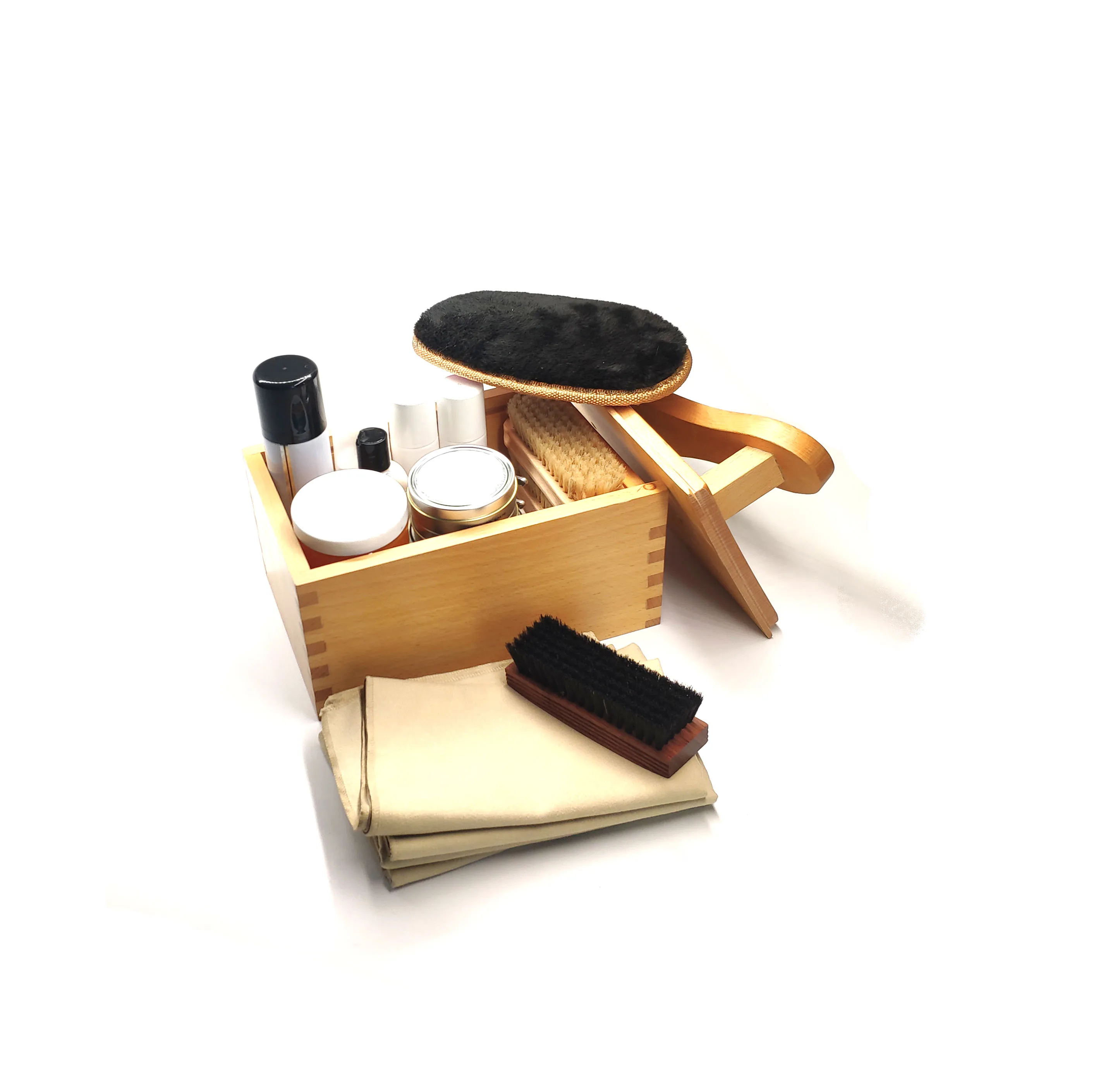 Shoe Care Custom Wooden Shoe Valet Box / Shoe Care Kit in Aromatic Red Cedar shoe valet  box (Varnished / Unvarnished) - SB01A