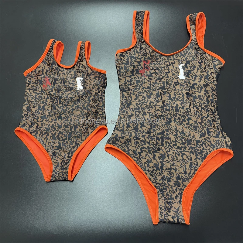 Designer Print Swimsuit Mother and Me Daughter Family Matching Bikini Swimwear Famous Brand Women Bikini sets Beach Swimwear