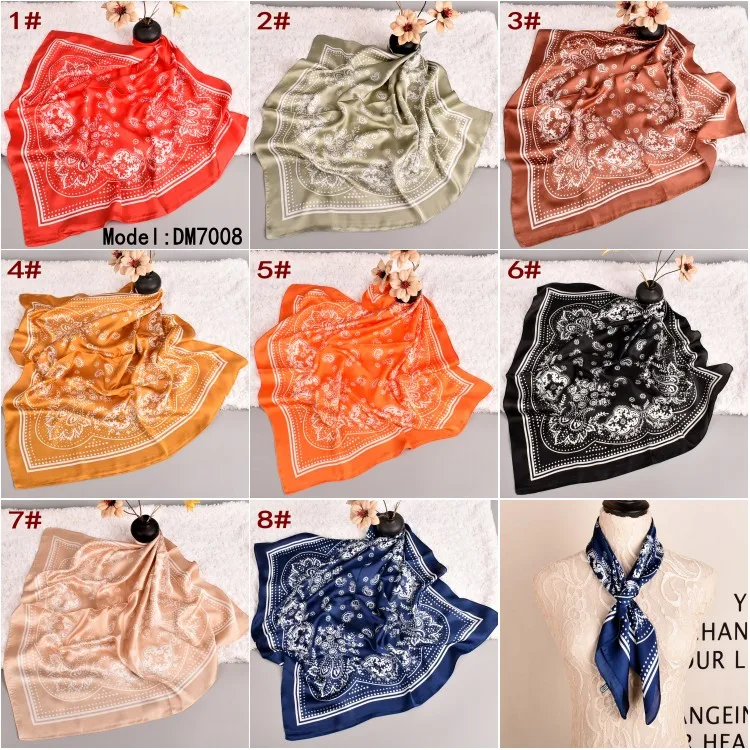 New high quality  paisley pattern scarf wholesale fashion  silk-like women   70 Satin Square scarves