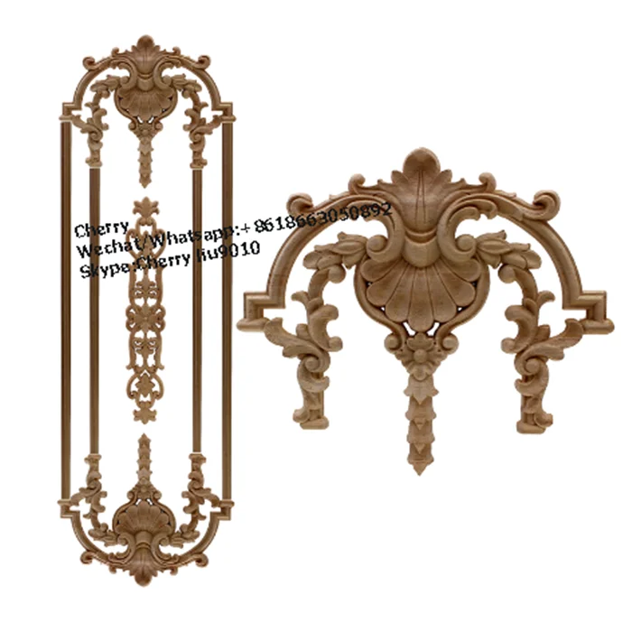 
Decorative CNC Wood Carving Rosette Onlays And Applique 