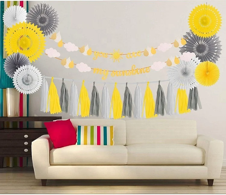 UMISS Bachelorette Party Dekorations,  Bridal Shower Decoration Kit You Are My Sunshine Banners Paper Fan OEM